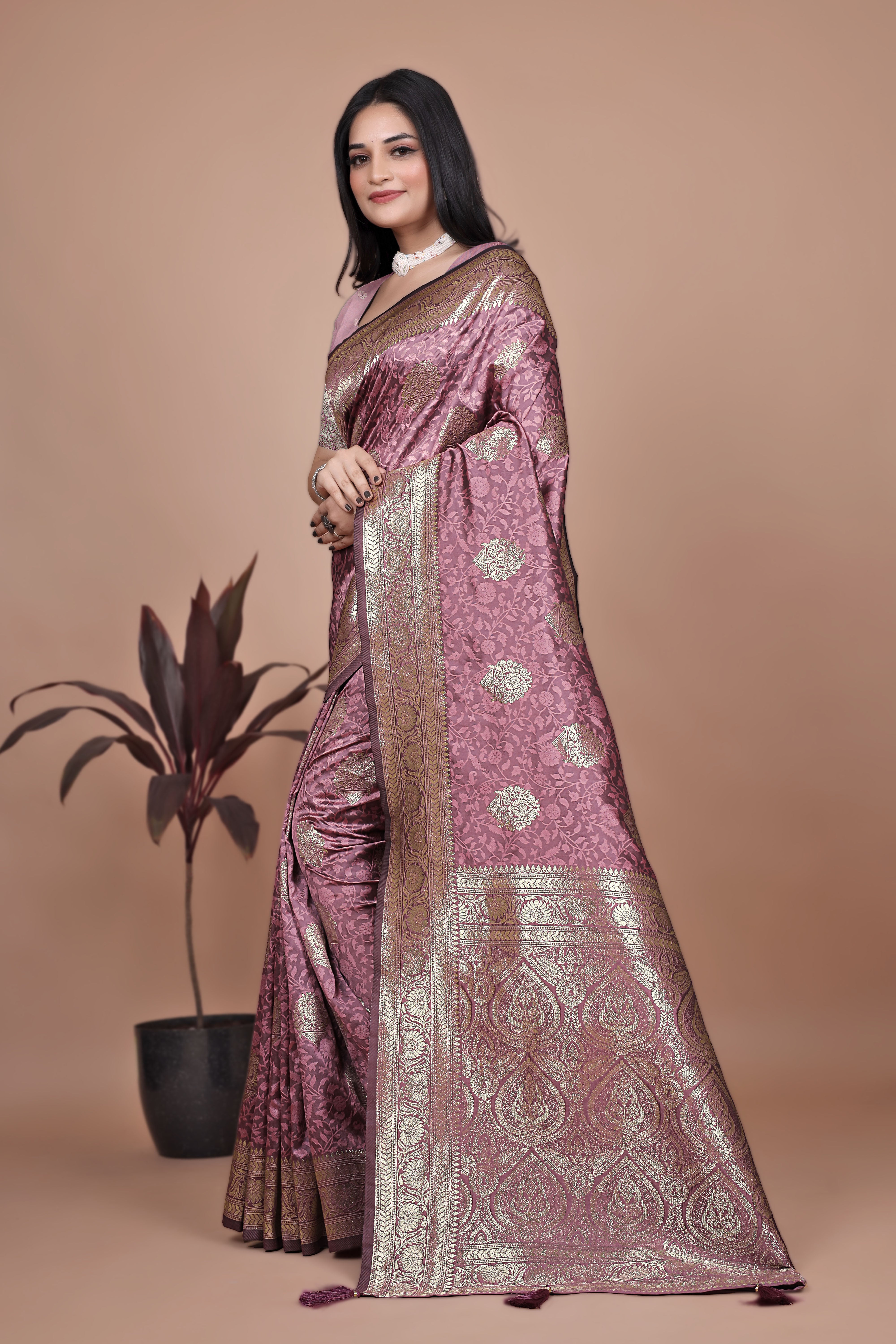 Banarasi Silk Saree with Gold Zari Butti & Ornate Pallu with 4 color option ✨💠